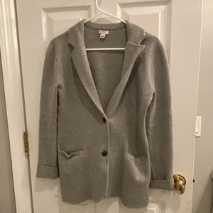 Jcrew knit grey blazer sweater, size s